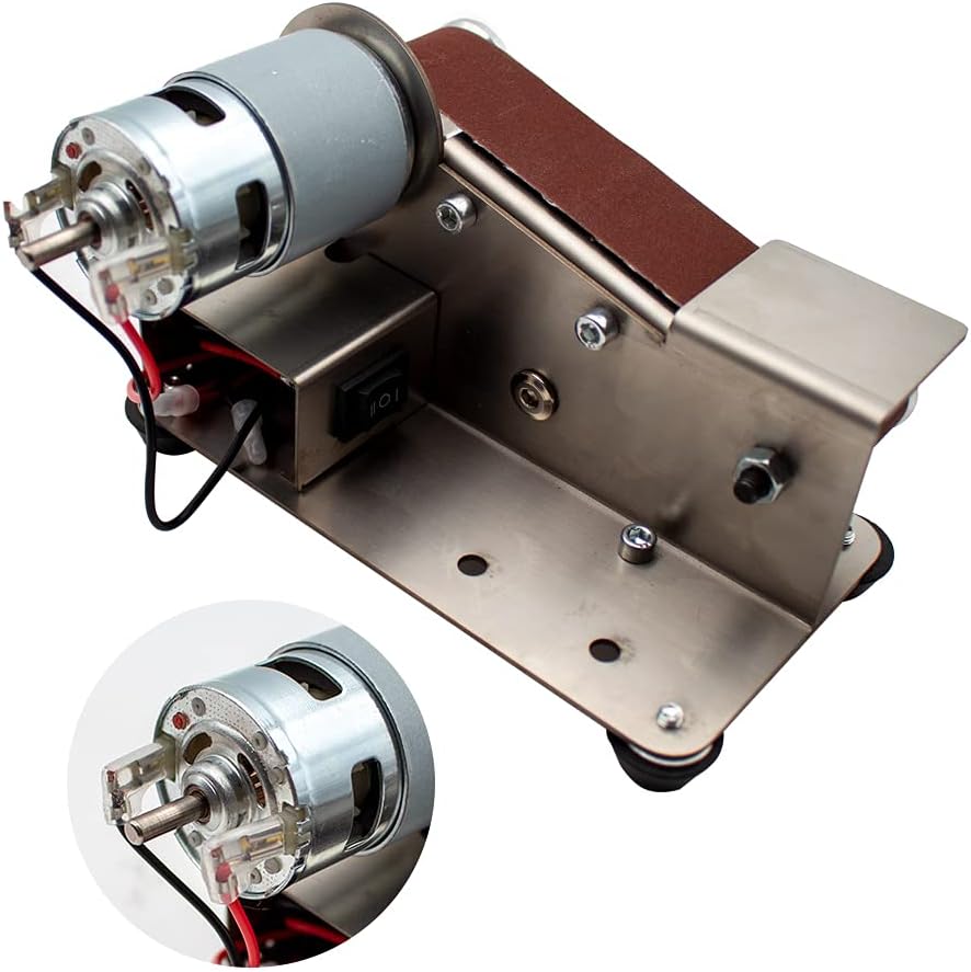 100-240V Multifunctional Mini Electric Belt Sander, DIY Polishing Sharpening Machine Grinding Wheel Fixed Angle Knife Sharpener