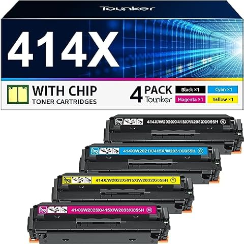 Tounker 414X Toner Cartridges 4 Pack High Yield Compatible for HP 414X 414A Replacement for HP Color Laserjet Pro MFP M479fdw M454dw M479fnw M479dw M479fdn M454dn M480f Printer (4 Pack) Cover