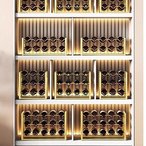 Soporte para botellas de vino de metal color dorado miniatura 6