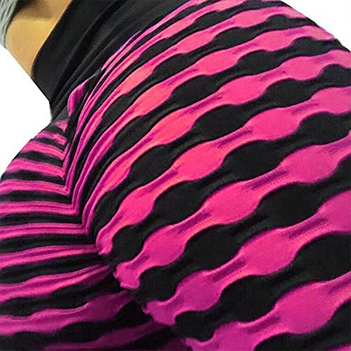 image for FITTOO Womens High Waist Textured Workout Leggings Stripes Booty Scrun