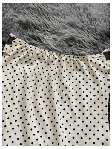 GORGLITTER Women's Polka Dots Lace Ruffle Mini Dress Backless Strapless Short Coquette Tube Dresses3