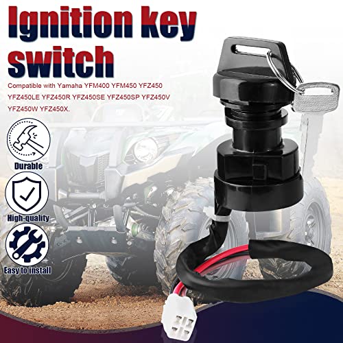 Qazaky Yfz450 Ignition Key Switch Compatible With Yamaha Grizzly 400 450 Yfm400 Yfm450 Kodiak 400 450 Wolverine 450 Yfz450Le Yfz450R Yfz450Se Yfz450Sp Yfz450V Yfz450W Yfz450X #TOP3