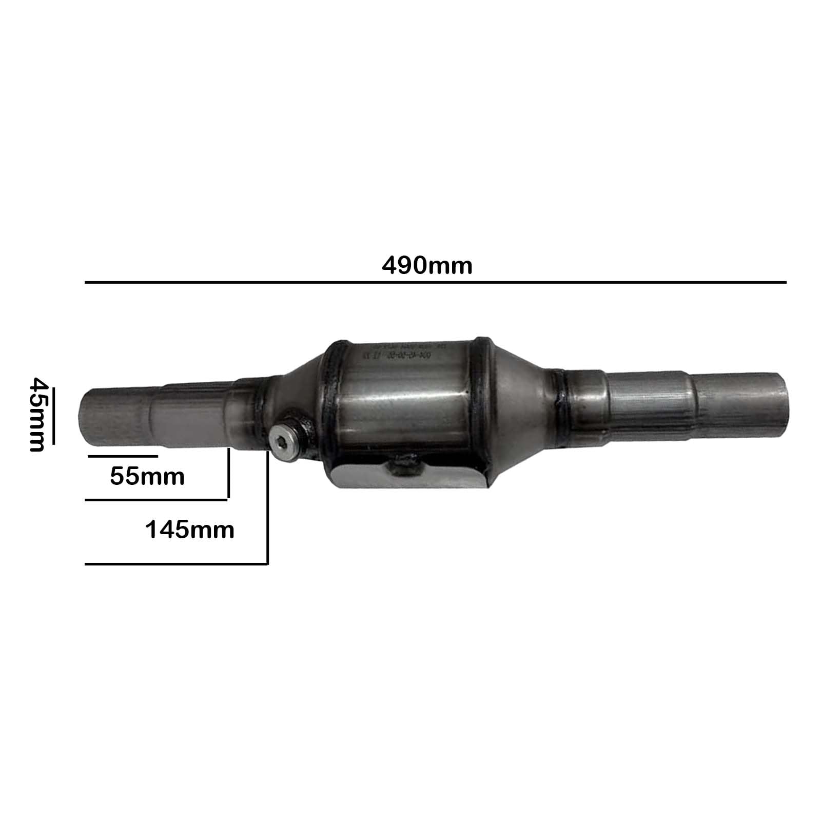 Catalizador universal EURO 4 Norma, 490 mm, catalizador limpiador de tubo de escape, universal, REDONDO, para todos los motores de gasolina hasta 2000 ccm con tubo escalonado de Ø 45/50/54 mm