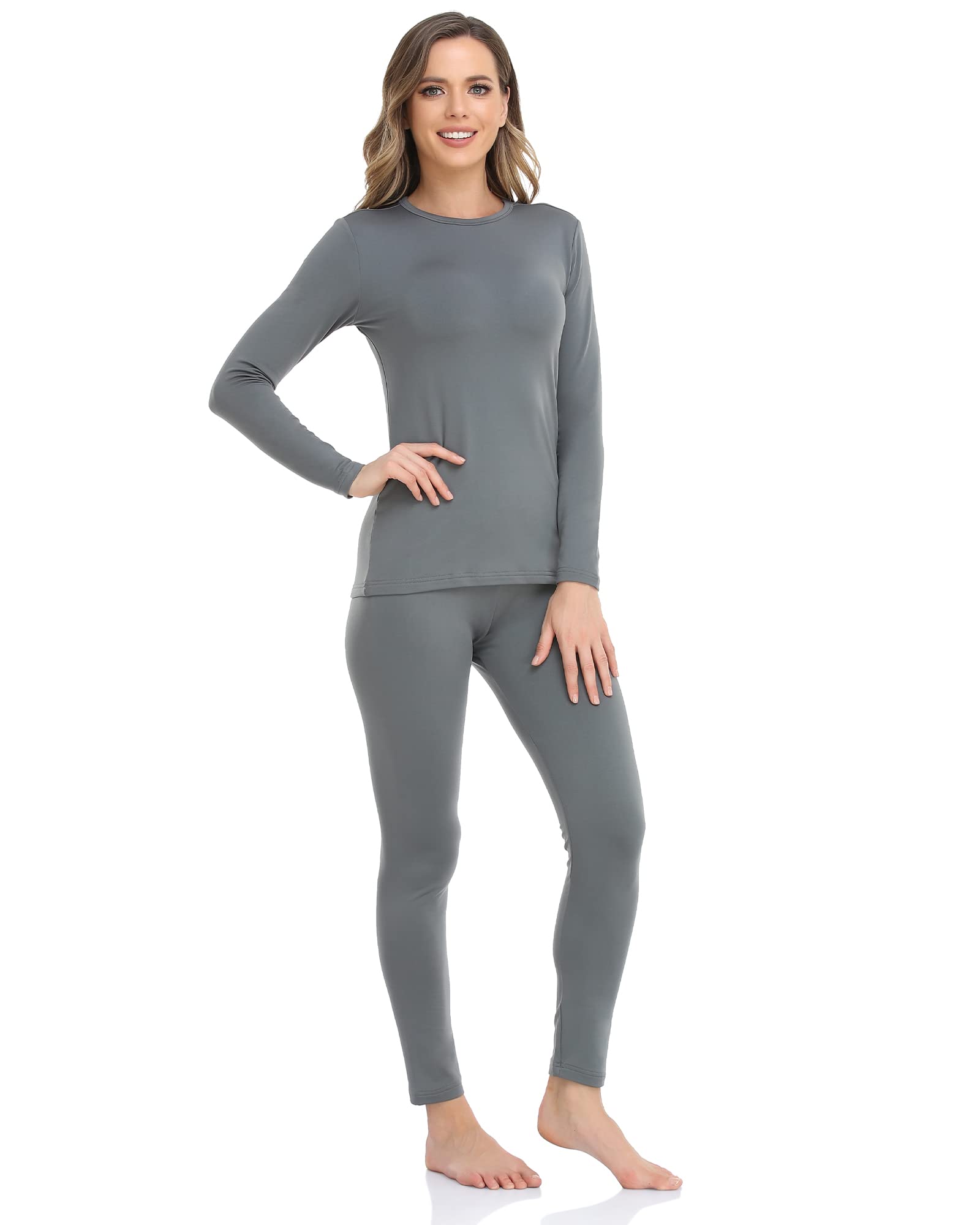 Thermal Underwear for Women Long Johns with Fleece Lined Base Layer Women Cold Weather Top Bottom