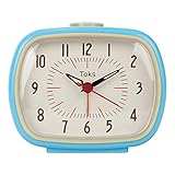 Lily's Home Quiet Non-Ticking Silent Quartz Vintage/Retro Inspired Analog Alarm Clock - Blue