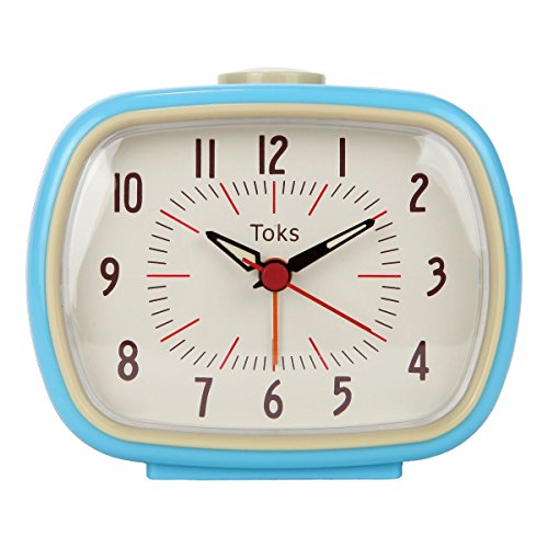 Lily's Home Quiet Non-Ticking Silent Quartz Vintage/Retro Inspired Analog Alarm Clock - Blue