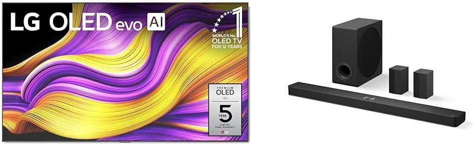 LG 83" 8K OLED TV, 7.1.3ch Dolby Atmos Soundbar with Dolby Atmos Soundbar and Wireless Surround Speakers 2025, 2024 Models