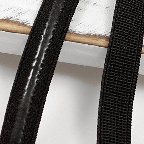 2-Yards 3/8" Slip-Less Elastic Stretch Lingerie, Stretch Elastic Band, Headband, Hand Band And Waist Belt Tr-10911 (Black) #TOP3