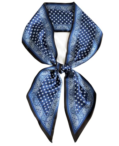 Clysoru Silk Neck Scarf Printed Scarves Head Women'S Fashion Oblique Angle Satin Scarfs For Bag Hair 59” X 5.9”