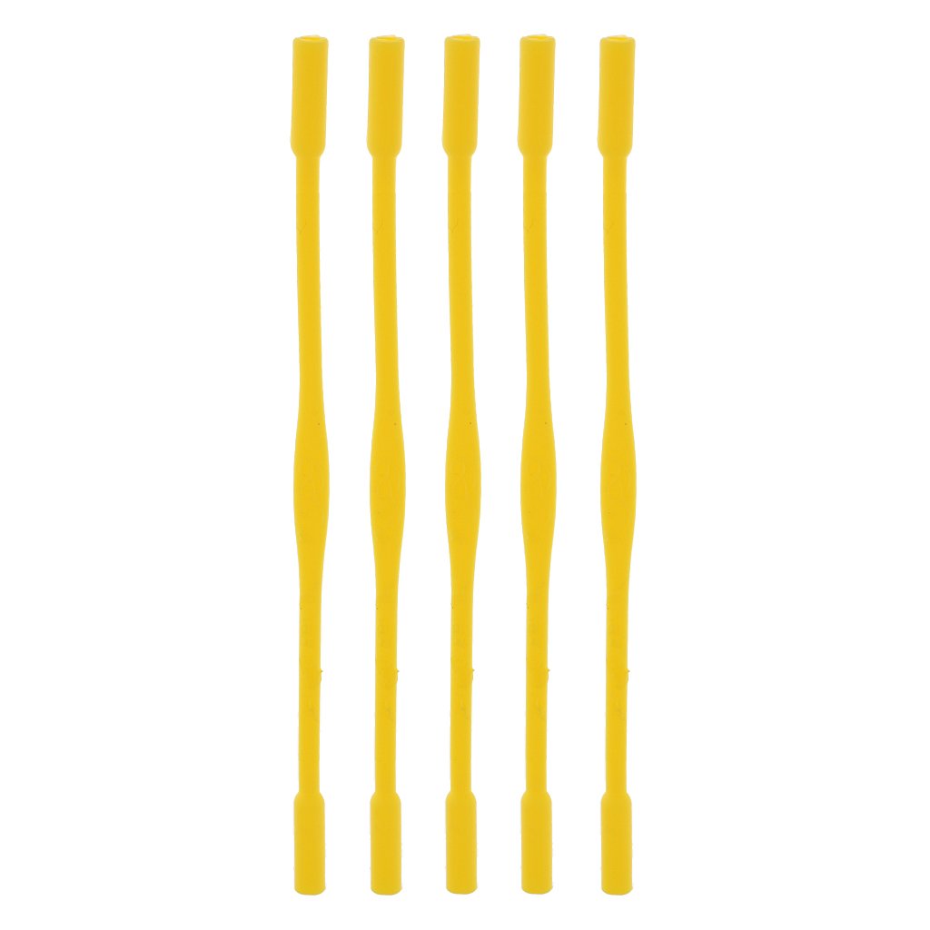 Segolike 5pcs Silicone Eyewear Glasses Neck Retainers Eyeglass Glasses Sunglasses Spectacle Head Safety Strap Cord Holder for Kids Children - yellow, 16.8x0.6cm
