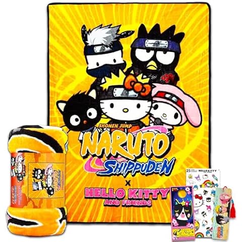 Naruto x Hello Kitty Throw Blanket Bundle Cover