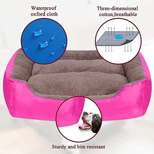 Image of MUDDY PAWS Reversible Sofa Style Dog Bed - XXL (95 x 73 x 22 cm) - Plush Fur Surface, Removable Cushion & Anti-Skid Base - Pink & Brown