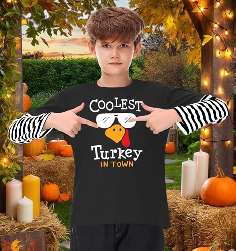 Image of Remimi Unisex Kids Christmas Long Sleeve Shirt Xmas Print Stripe Shirts 2-12 Years