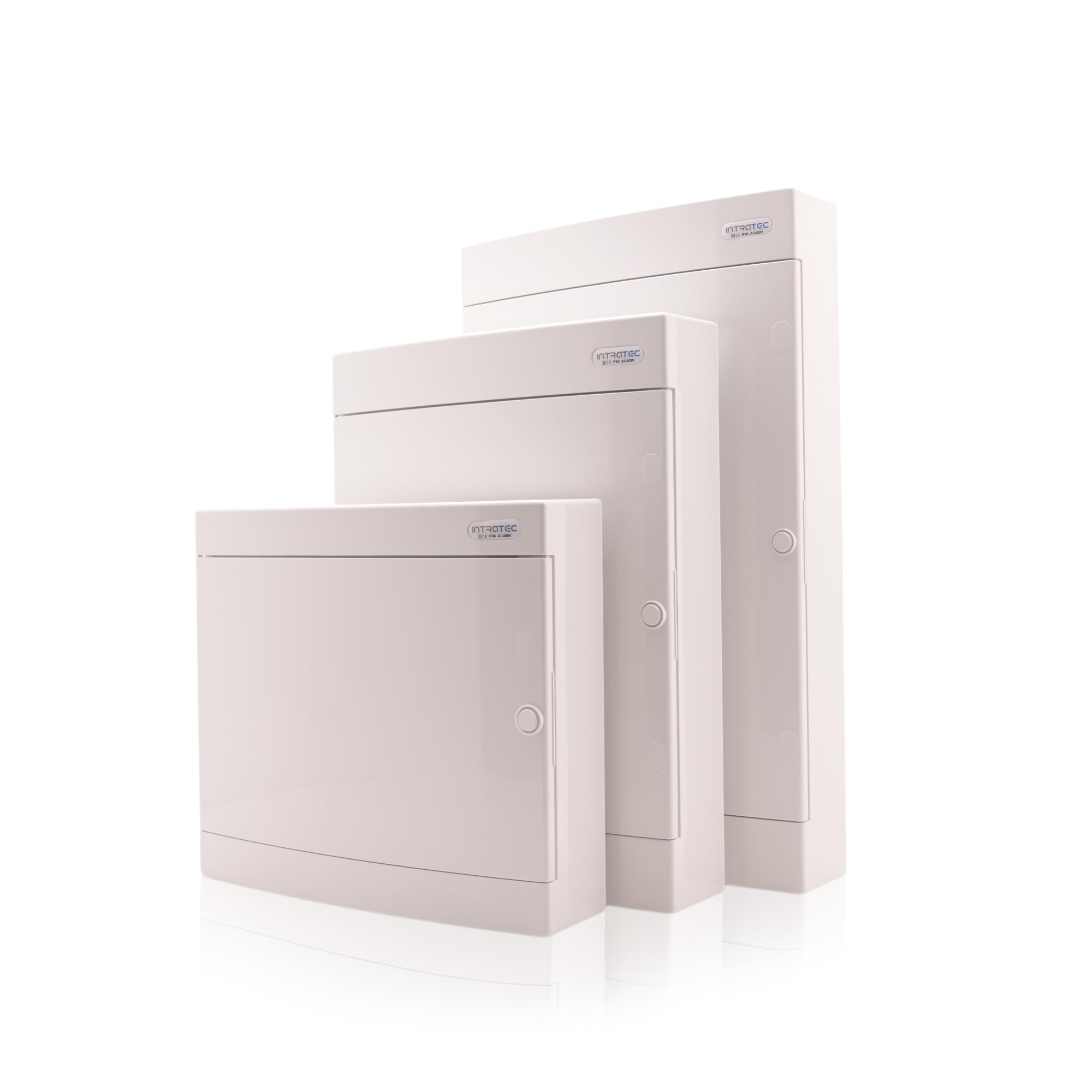 Intratec natynkowy rozdzielacz komunikacyjny IP40 – wytrzymały rozdzielacz sieciowy z tworzywa sztucznego ABS do routera, panel łatowy, 655 x 396 x 112 mm, biały