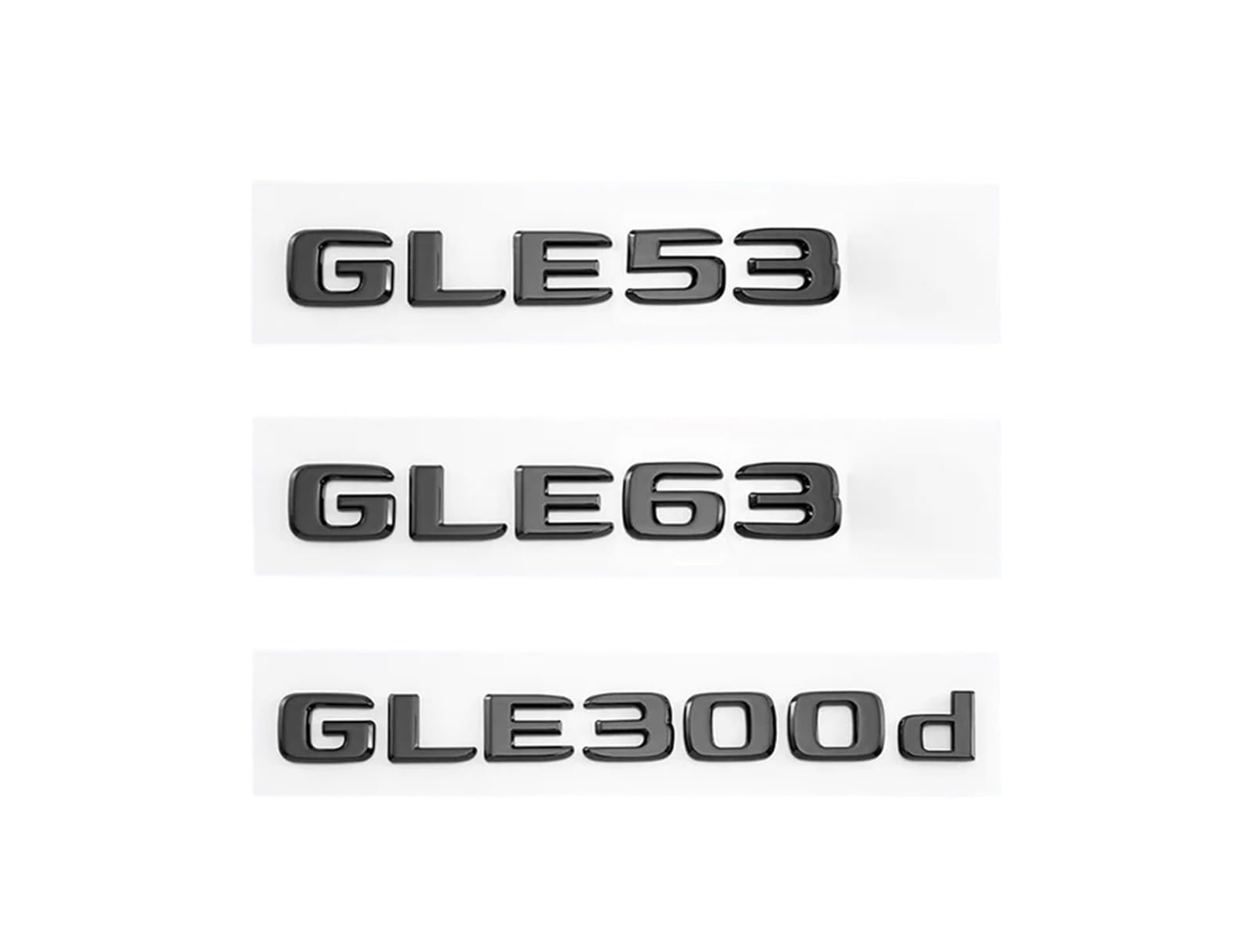 Adesivo Emblema AMG GLE Per Mercedes GLE43 GLE53 GLE63 | Compatibile W166 V167, In ABS Nero, 190x23 Mm, Autoadesivo