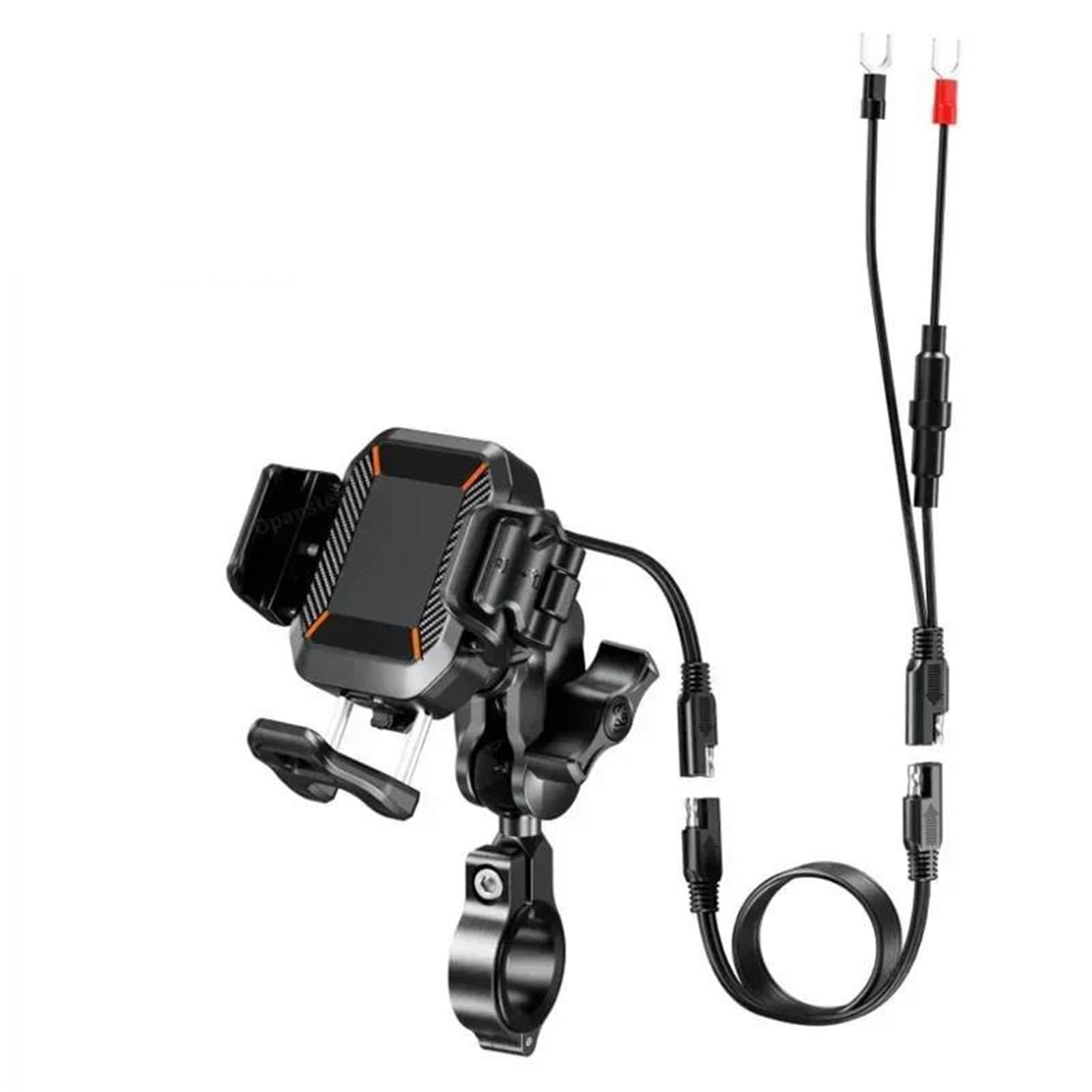 Supporto Per Navigazione Per Moto – Adatto Per Motociclette | Porta Cellulare Moto Antifurto Antiurto Caricabatterie Wireless 15W e Ricarica Rapida USB C 36W(Style 1)