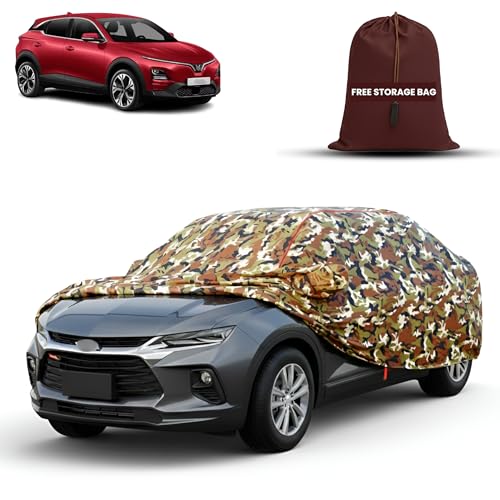 Image of MORNYRAY Car Cover for Vinfast VF 6 | Fully Waterproof Car Body Cover | with Mirror & Antenna Pocket | Dustproof, Windproof & Anti-Scratch Lining, Camouflage
