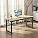 Tribesigns Computer Desk, 55 inch Large Office Desk Computer Table Study Writing Desk Workstation for Home Office, Light Walnut