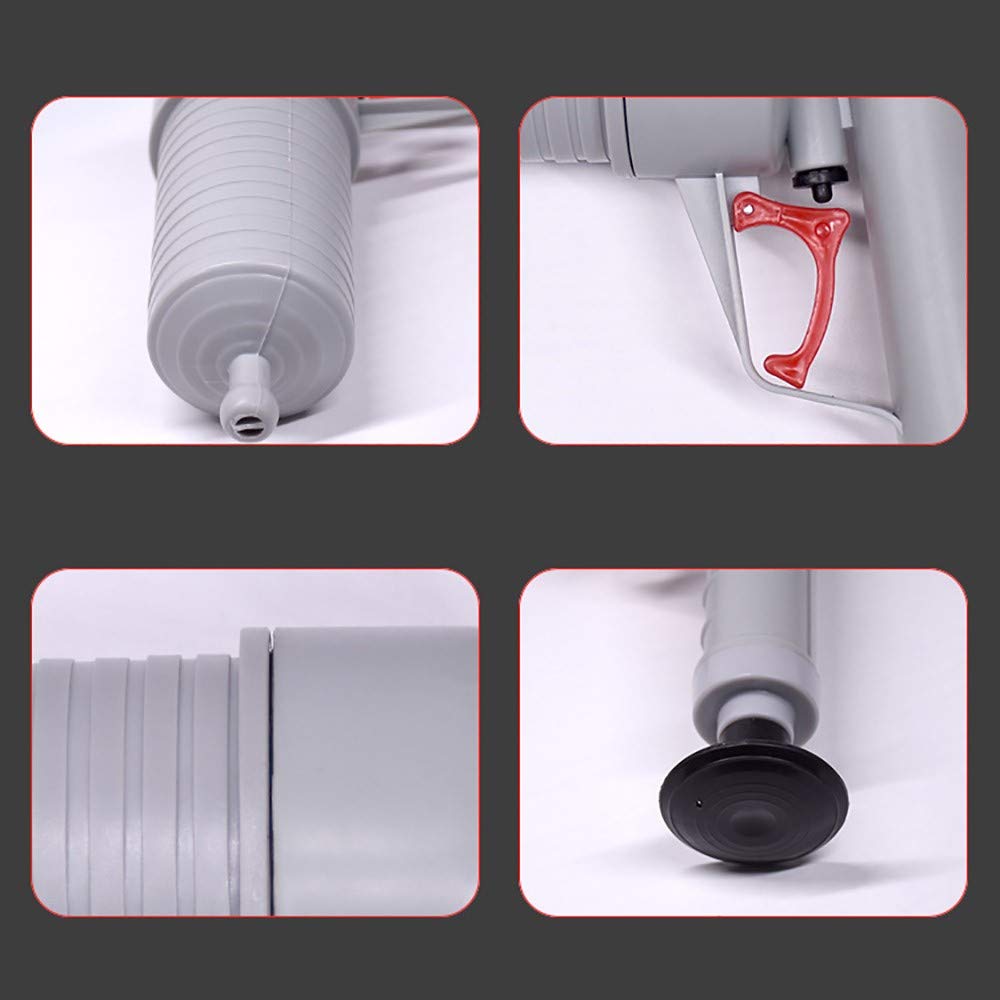 Sturalavandini a Pressione,Sturalavandini Aria compressa,Stantuffo WC,con 4 adattatori -utilizzato per Pulizia per Vasca da Bagno, Cucina, Bagno, Tubo Sewer.