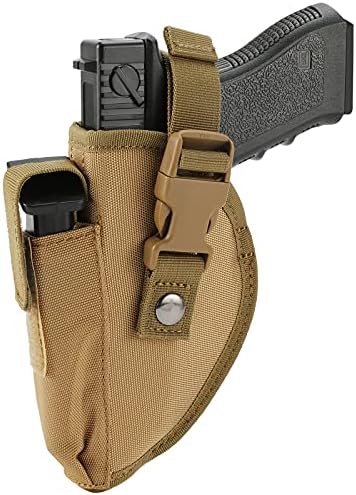 FRTKK Tactical Belt Holster with Mag Pouch Universal Outside The Waistband Holster for Left or Right Hand Draw Fits Subcompact to Medium Handguns