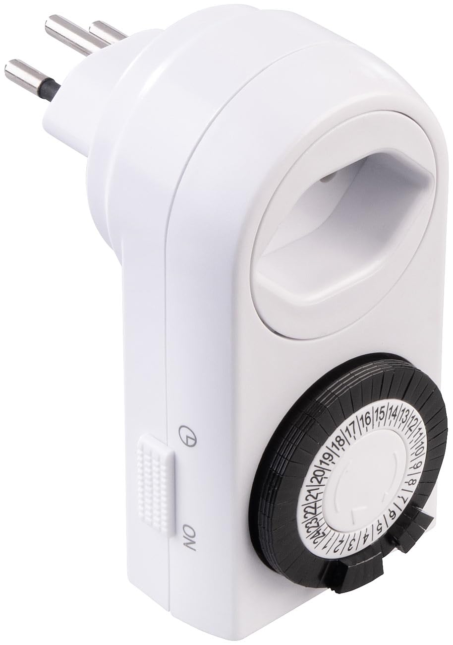 revolt Timer 230V: 4er-Set mechanische 24-Std.-Timer für Steckdose Typ J, bis 2.300 Watt (einfacher Zeitschalt-Stecker, Zeitschaltuhr)