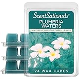 Scentsationals Wax Melts, Wax Cubes Strong Scent - Flower Garden Collection Plumeria Waters - Long Lasting Scented Wax Melts for Warmer, 10oz (24-Cubes)