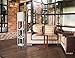 Simple Designs LF1014-WHT Etagere Organizer Storage Shelf Linen Shade Floor Lamp, White