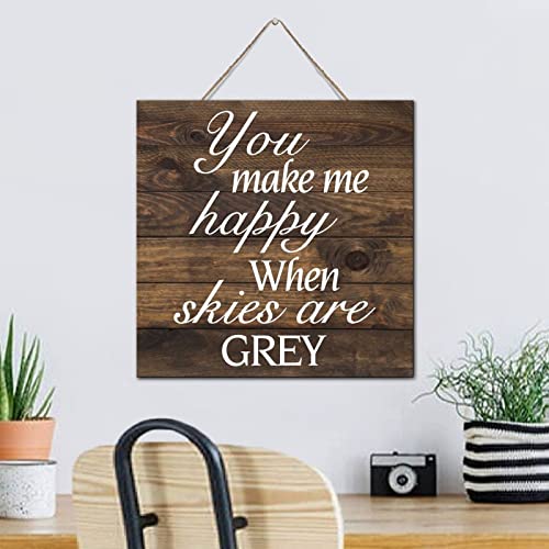 Plaque murale en bois You Make Me Happy finition artisanale chic - 5