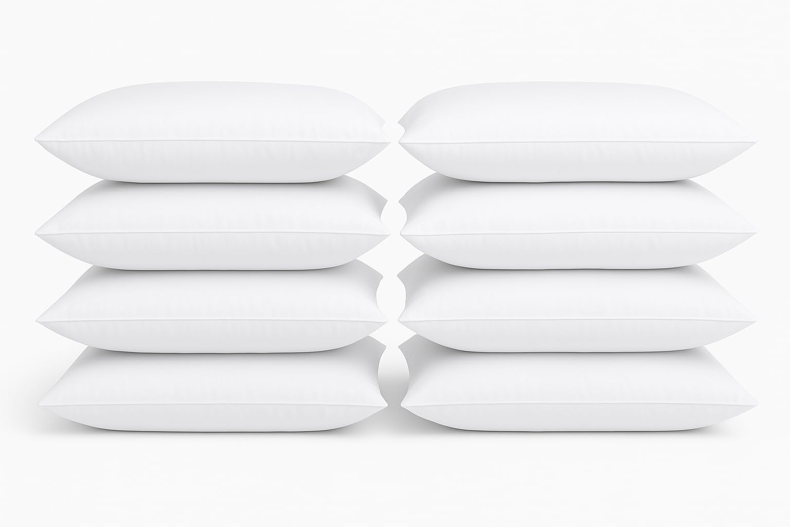 1Bb Linens Soft Polyester Hotel Pillows Pack 8, Ultimate Luxury Premium Quality Hollowfibre, Breathable Sleep Experience Pillows 8