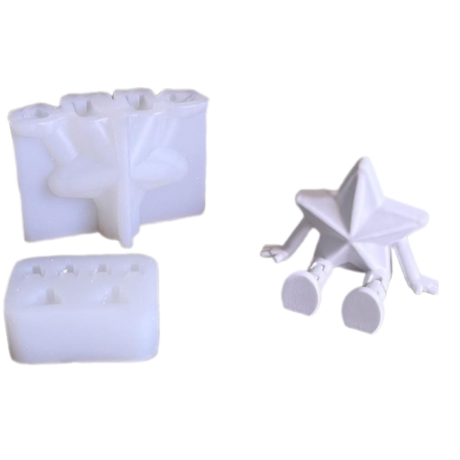 Jazuaiao Easy Use Silicone Christmas Cast Create Celebratory Snowfigure Patron Star Ornamentation for Home Holiday Deck Artisanal Project Silicone Christmas Statue Cast Set
