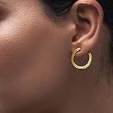  Minimalistische Creolen, Gold Ohrstecker, kleine Creolen, Ohr Jacken Ohrringe, hinter dem Ohr