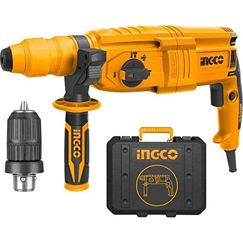 Ingco Innovative Industrial 800 W Corded-Electric Rotary Hammer Cum Breaker Cum Demolition Hammer with 3 Drill and 2 Chisels - 26 inches chuck - Yellow (B089YJ89XL) Amazon Price History, Amazon Price Tracker