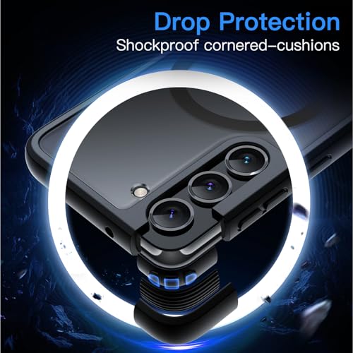 Image of JETech Magnetic Cover Case for Samsung Galaxy S23+ / S23 Plus 5G 6.6-Inch, Compatible with MagSafe, Translucent Matte Back Shockproof Phone Cover (Black)