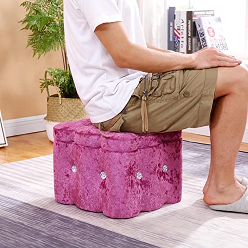 Tabouret de rangement pour chaussures violet flanelle coffre de salon carré - 3