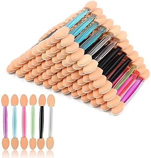 300PCS Disposable Dual Sides Eye Shadow Sponge Applicators, Makeup Brush, 6 Colors Eyeshadow