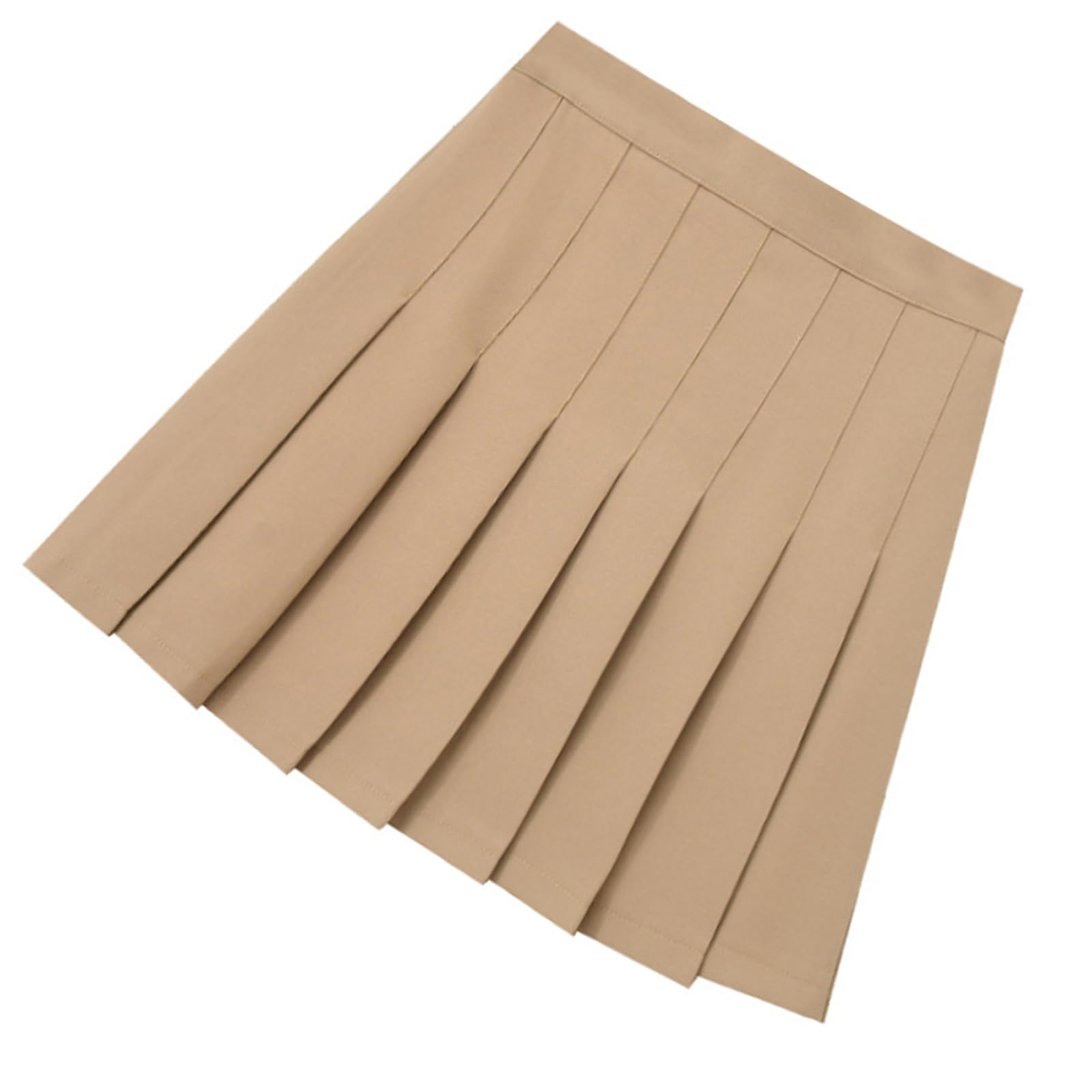 Buxuaaaa High Waist Tennis Flared Casual Skirt School Uniform Color a Line Pleated Short Skirt with Undershorts Women ' s Casual