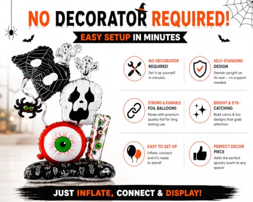 Image of AMFIN Halloween Skeleton Eyeball Spooky Foil Balloon Decoration