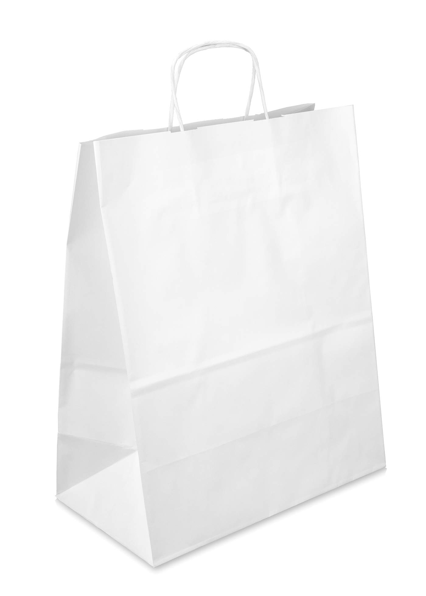 Netuno 200 sacs papier blancs 32x40x12 cm avec poignées torsadées | Sacs cadeaux à anses solides pour emballage cadeau, Noël, mariage, anniversaire, fête, boutique, baptême & commerce