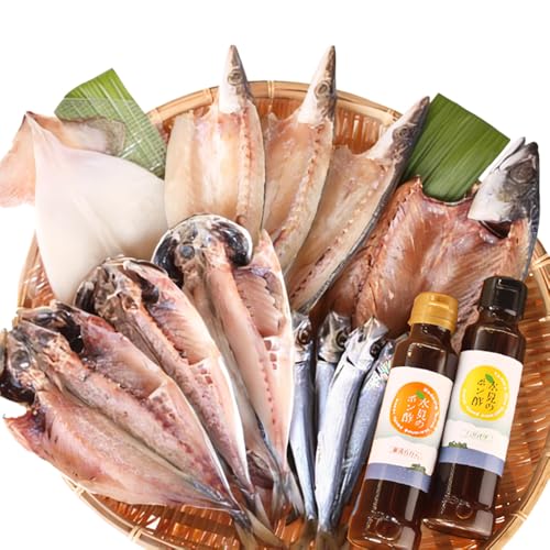 氷見 堀与の一夜干5種とポン酢2種のセット 富山県 氷見市 魚 干物 一夜干し ポン酢 柑橘 セット