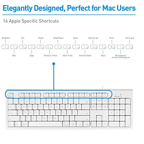 Macally Classic Mac Keyboard and a 1080P Webcam with Tripod & Built-in Microphone,