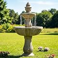 Naturefalls 48" Water Fountain Outdoor - Large Waterfall Fountain Outside, 3-Tiers Cascading, Fiber Reinforced Concrete, Indoor and Outdoor Fountain for Garden, Patio, Backyard, Lawn, Yard Decor