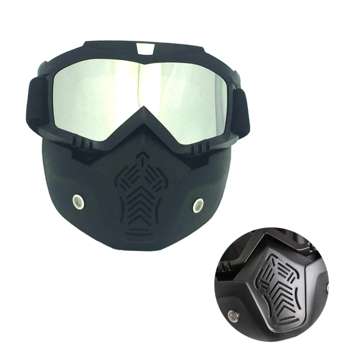 GOOHOCHY Ski Snowboard Face Mask Motorbike Goggles Uv400 Sun Protection Tpu Matte Frame Lens Elastic Band Comfortable Sponge Maximum Eye Safety