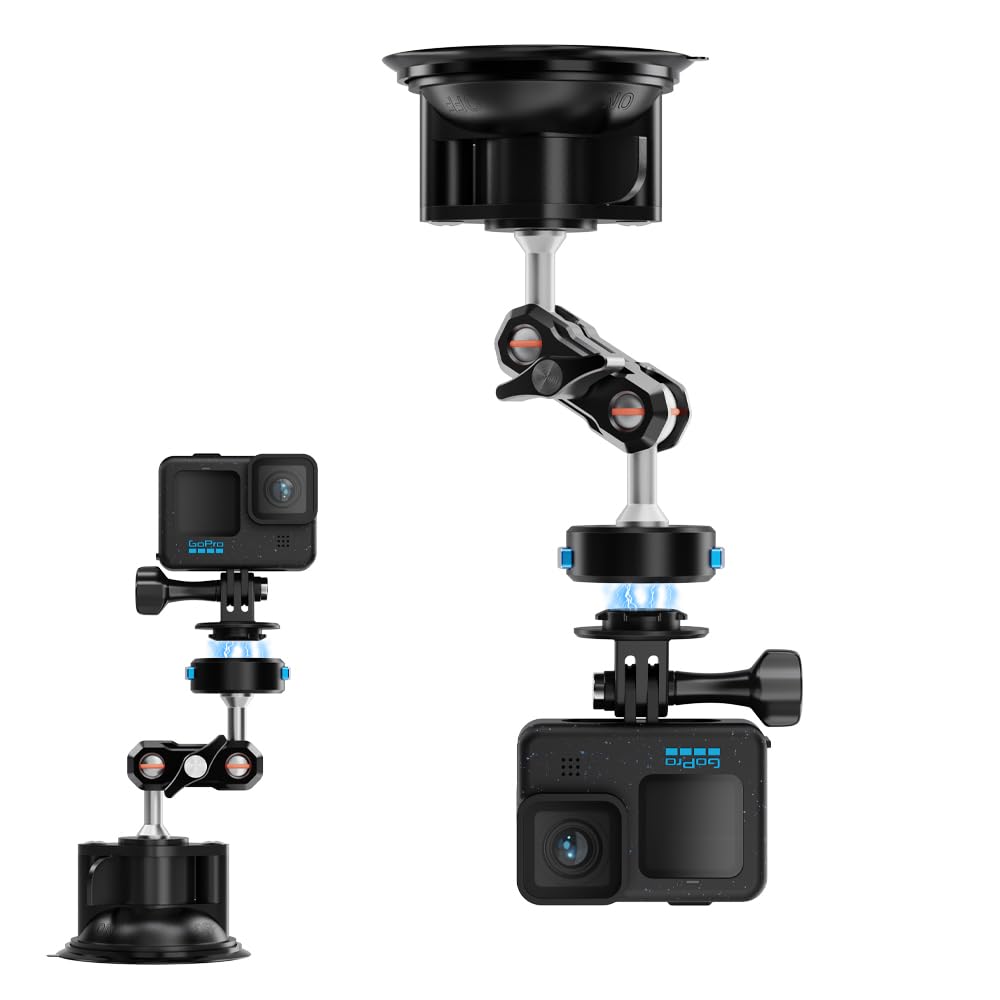 HERO 確認用 Amazon | SUREWO マグネット式クイックリリース吸盤カーマウント GoPro