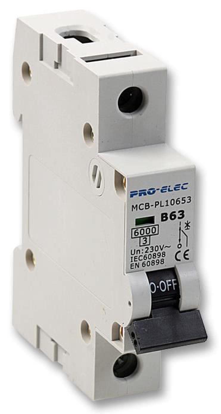 Pro Elec - Consumer Unit Mcb, Single Pole, 63A