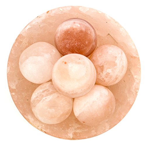 Lake Industries Rakaposhi Natural Himalayan Salt Ball Bowl Lamp, Authentic Stone Mineralamp, Premium Quality Wood Base With Dimmer Switch #TOP3