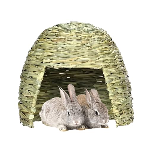 ペタベンモルモットグラスベッド|折りたたみ可能な眠っている巣、ペットの干し草の隠れた小屋、小動物のプレイハウス|ハムスター、ウサギ、ハリネズミ、ケージ寝具のための自然の生息地の装飾
