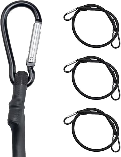 Cuerdas elásticas, 24 pulgadas, cuerda elástica con ganchos de aleación de aluminio, paquete de 4 correas elásticas para portaequipajes, campamento,
