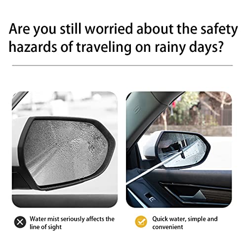 Car Rearview Mirror Wiper, Multifunctional Car Mirror Telescopic Water Scraper Wiper, Retractable Vehicle Glass Cleaner Tool, Portable Auto Interior Exterior Accessories Squeegee Cleaner (Black)