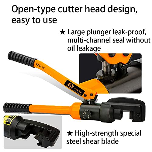 Image of VOLTZ SC-25 Hydraulic Rebar Cutter Pressure 13T Shear Range 4-25mm Manual Fast Hydraulic Steel Bar Tools