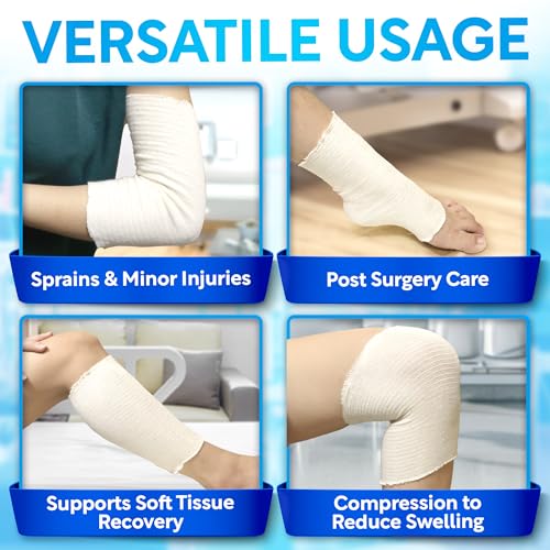 Image of Tubular Bandage, 2.75 inch x 25 yds / 75 ft,Stockinette Tubing for Ankles and Knees, Tubi Grip Size C Reusable Elastic Bandage Sleeve, Compression Tubes for Knees and Upper Arm